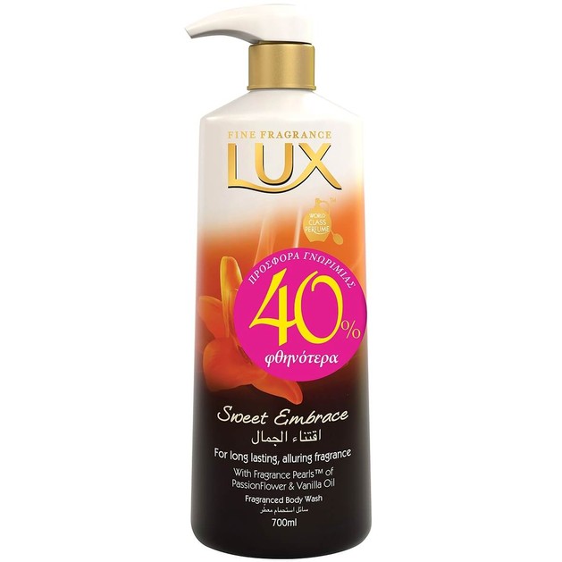 Lux Sweet Embrace Fragranced Body Wash Αφρόλουτρο με Δελεαστικό Άρωμα που Διαρκεί 700ml Promo -40% Lux Sweet Embrace Fragranced Body Wash Αφρόλουτρο με Δελεαστικό Άρωμα που Διαρκεί 700ml Promo -40%