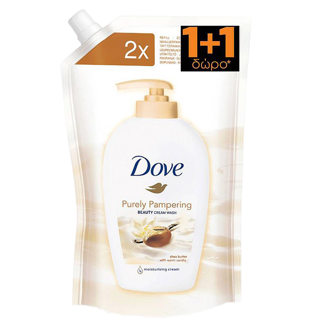 Dove Σαπούνι Shea Butter Ανταλλ/κό Κρεμοσάπουνο Χεριών 2x500 ml 1+1 Δώρο Dove Σαπούνι Shea Butter Ανταλλ/κό Κρεμοσάπουνο Χεριών 2x500 ml 1+1 Δώρο