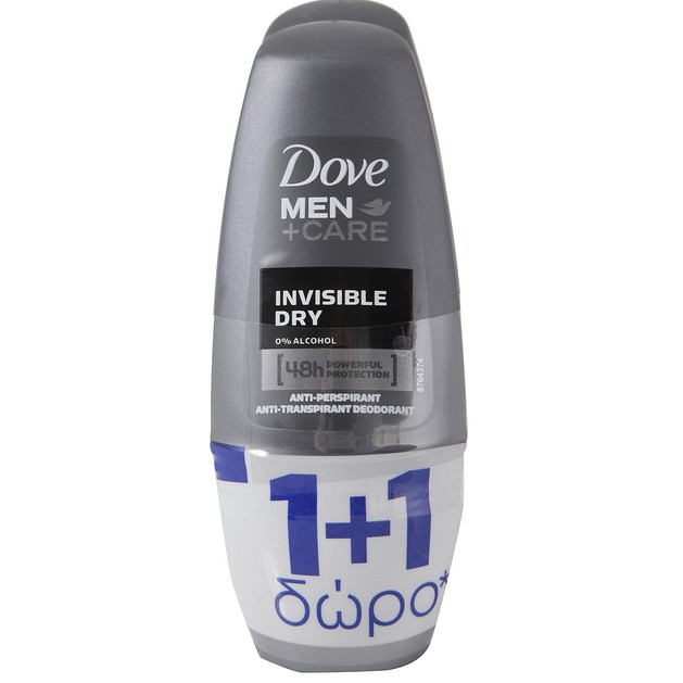 Dove Men Αποσμητικό Roll on Invisible Dry 50ml 2 x 50ml Πακέτο 1+1 Dove Men Αποσμητικό Roll on Invisible Dry 50ml 2 x 50ml Πακέτο 1+1
