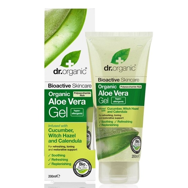 Dr Organic Aloe Vera Gel with Cucumber, Witch Hazel & Calendula 200ml Dr Organic Aloe Vera Gel with Cucumber, Witch Hazel & Calendula 200ml