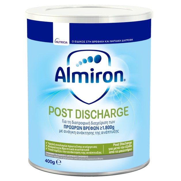 Nutricia Almiron Post Discharge Ειδικό Γάλα Για Πρόωρα Και Λιποβαρή Βρέφη 400gr Nutricia Almiron Post Discharge Ειδικό Γάλα Για Πρόωρα Και Λιποβαρή Βρέφη 400gr