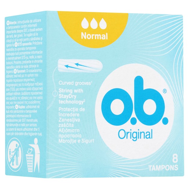 O.b. Original Normal Ταμπόν για Ημέρες με Μικρή Έως Μέτρια Ροή 8 Τεμάχια O.b. Original Normal Ταμπόν για Ημέρες με Μικρή Έως Μέτρια Ροή 8 Τεμάχια