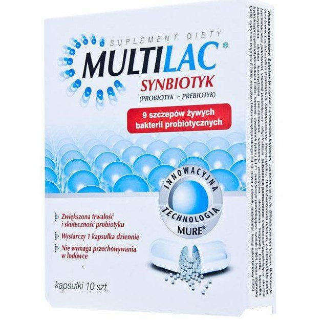 Multilac Συμβιοτικό(Προβιοτικό+Πρεβιοτικό) Συμπλήρωμα Διατροφής με 9 Επιλεγμένα Στελέχη Προβιοτικών Βακτηριδίων 10Caps Multilac Συμβιοτικό(Προβιοτικό+Πρεβιοτικό) Συμπλήρωμα Διατροφής με 9 Επιλεγμένα Στελέχη Προβιοτικών Βακτηριδίων 10Caps
