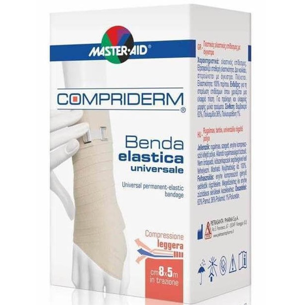 Master Aid Compriderm Λευκός Ελαστικός Επίδεσμος με Άγκιστρα Master Aid Compriderm Λευκός Ελαστικός Επίδεσμος με Άγκιστρα