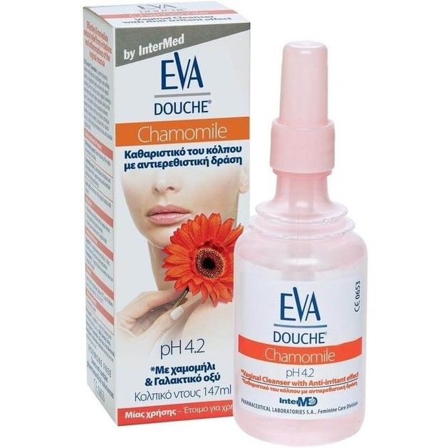 Eva Douche Chamomile Κολπική Πλύση για τον Καθαρισμό & την Ανακούφιση των Συμπτωμάτων από Ερεθισμό ή Κολπίτιδα 147ml Eva Douche Chamomile Κολπική Πλύση για τον Καθαρισμό & την Ανακούφιση των Συμπτωμάτων από Ερεθισμό ή Κολπίτιδα 147ml