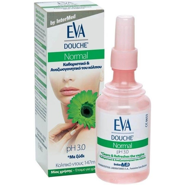 Eva Douche Normal Κολπική Πλύση με Ξύδι μίας Χρήσης για τον Καθαρισμό & την Αναζωογόνηση του Κόλπου 147ml Eva Douche Normal Κολπική Πλύση με Ξύδι μίας Χρήσης για τον Καθαρισμό & την Αναζωογόνηση του Κόλπου 147ml