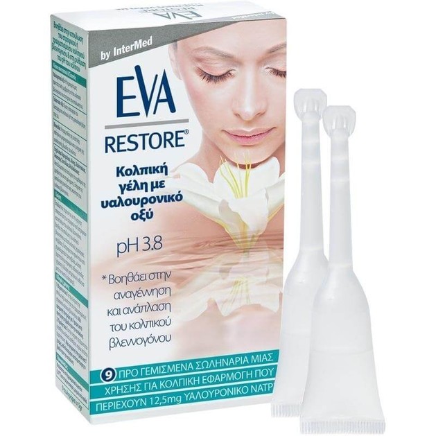 Eva Restore Gel Κολπική Γέλη με Υαλουρονικό Οξύ για τη Επούλωση του Ατροφικού, Τραυματισμένου Κολπικού Βλεννογόνου 9τμχ Eva Restore Gel Κολπική Γέλη με Υαλουρονικό Οξύ για τη Επούλωση του Ατροφικού, Τραυματισμένου Κολπικού Βλεννογόνου 9τμχ