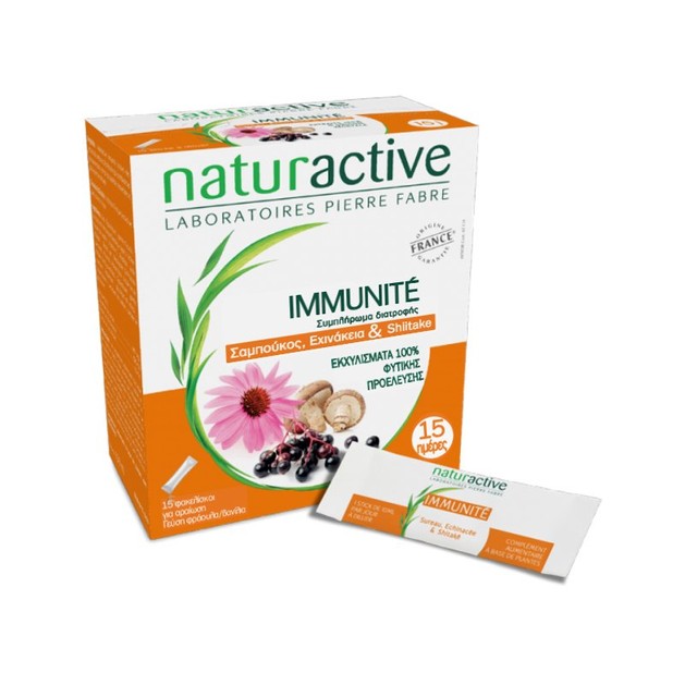 Naturactive Immunite Μοναδικός Συνδυασμός Σαμπούκου, Εχινάκειας & Σιτάκε για Δύναμη & Τόνωση του Ανοσοποιητικού 15sachets Naturactive Immunite Μοναδικός Συνδυασμός Σαμπούκου, Εχινάκειας & Σιτάκε για Δύναμη & Τόνωση του Ανοσοποιητικού 15sachets