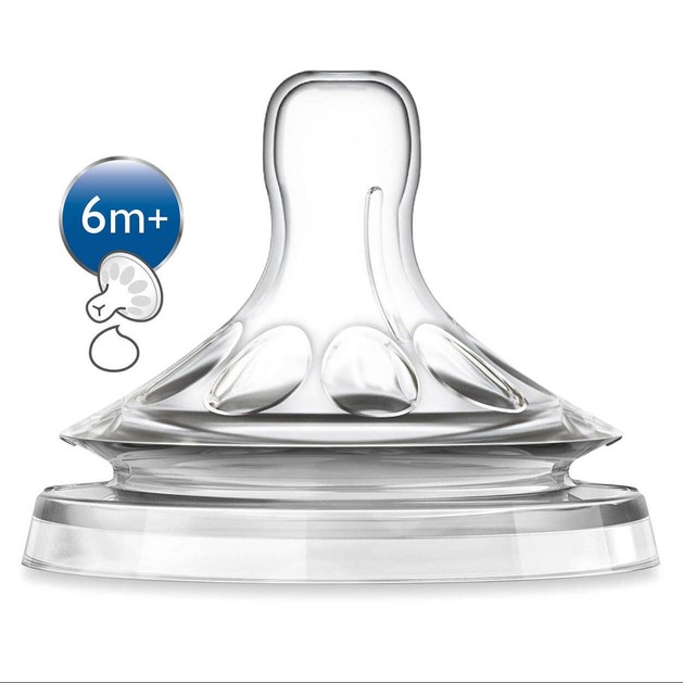 Avent Natural Θηλή Σιλικόνης Μαλακών, Παχύρευστων Τροφών απο 6 Μηνών 2τμχ Avent Natural Θηλή Σιλικόνης Μαλακών, Παχύρευστων Τροφών απο 6 Μηνών 2τμχ