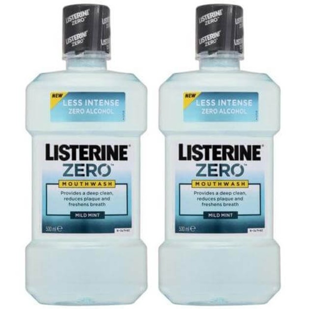 Listerine Zero Κατά των Μικροβίων 2 x 500ml 1+1 Δώρο Listerine Zero Κατά των Μικροβίων 2 x 500ml 1+1 Δώρο