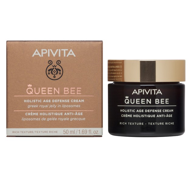 Apivita Queen Bee Holistic Age Defence Day Cream With Greek Royal Jelly in Liposomes Rich 50ml Apivita Queen Bee Holistic Age Defence Day Cream With Greek Royal Jelly in Liposomes Rich 50ml