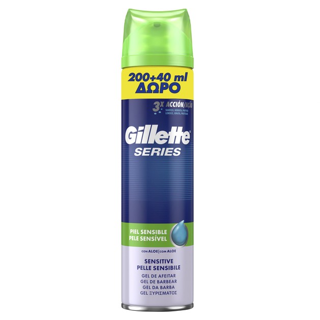 Gillette Series Gel Ξυρίσματος Sensitive Skin Βοηθά στην Προστασία της Επιδερμίδας Κατά των Ερεθισμών Προσφορά 200ml +40ml Δώρο Gillette Series Gel Ξυρίσματος Sensitive Skin Βοηθά στην Προστασία της Επιδερμίδας Κατά των Ερεθισμών Προσφορά 200ml +40ml Δώρο