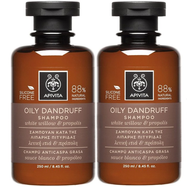 Apivita Πακέτο Προσφοράς Oily Dandruff Shampoo With White Willow & Propolis Σαμπουάν Κατά της Λιπαρής Πιτυρίδας 2x250ml Apivita Πακέτο Προσφοράς Oily Dandruff Shampoo With White Willow & Propolis Σαμπουάν Κατά της Λιπαρής Πιτυρίδας 2x250ml