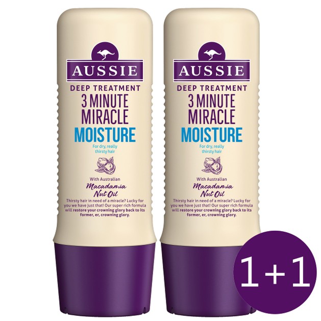 Aussie Πακέτο Προσφοράς 3 MM Moisture Deep Treatment Εντατική Μάσκα 3 Λεπτών Για Ξηρά ή Ταλαιπωρημένα Μαλλιά 2x250ml 1+1 Δώρο Aussie Πακέτο Προσφοράς 3 MM Moisture Deep Treatment Εντατική Μάσκα 3 Λεπτών Για Ξηρά ή Ταλαιπωρημένα Μαλλιά 2x250ml 1+1 Δώρο