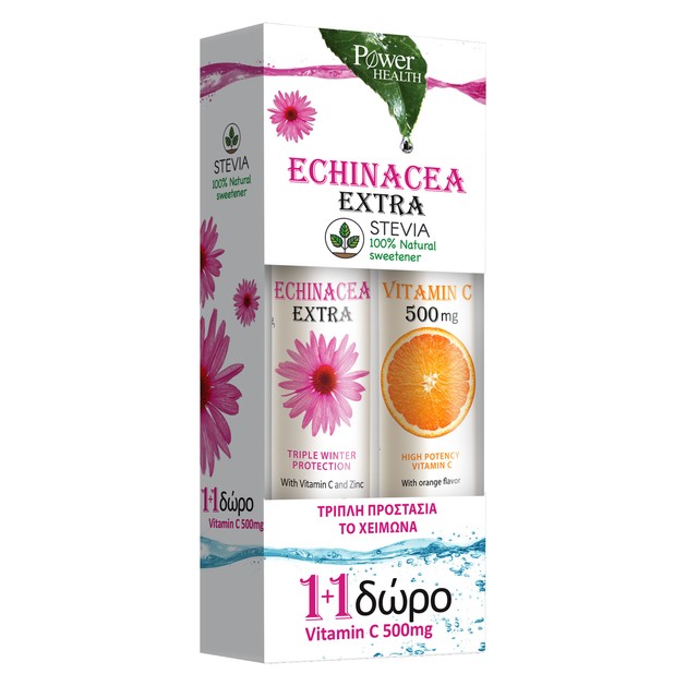 Power Health Echinacea Extra Stevia 24Effer.Tabs & Vitamin C 500mg 20Effer.Tabs 1+1 Power Health Echinacea Extra Stevia 24Effer.Tabs & Vitamin C 500mg 20Effer.Tabs 1+1