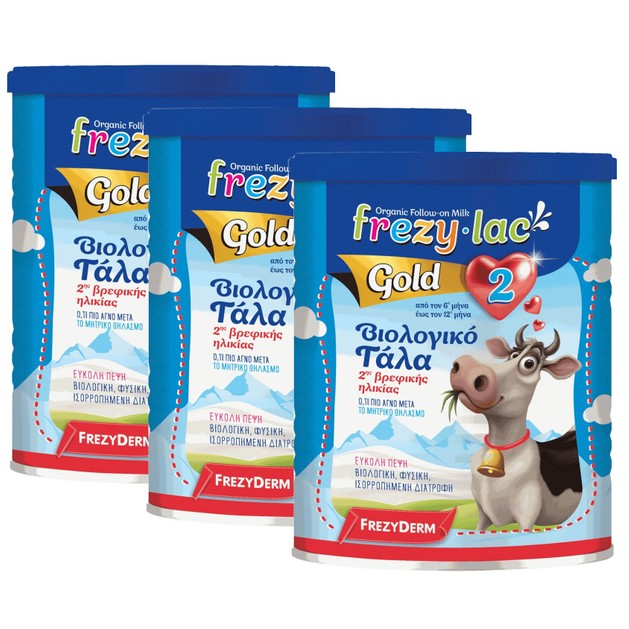 Frezyderm Frezylac Πακέτο Προσφοράς Gold 2 Αγελαδινό Βιολογικό Γάλα 2ης Βρεφικής Ηλικίας από τον 6ο Έως τον 12ο Μήνα 3x400gr Frezyderm Frezylac Πακέτο Προσφοράς Gold 2 Αγελαδινό Βιολογικό Γάλα 2ης Βρεφικής Ηλικίας από τον 6ο Έως τον 12ο Μήνα 3x400gr