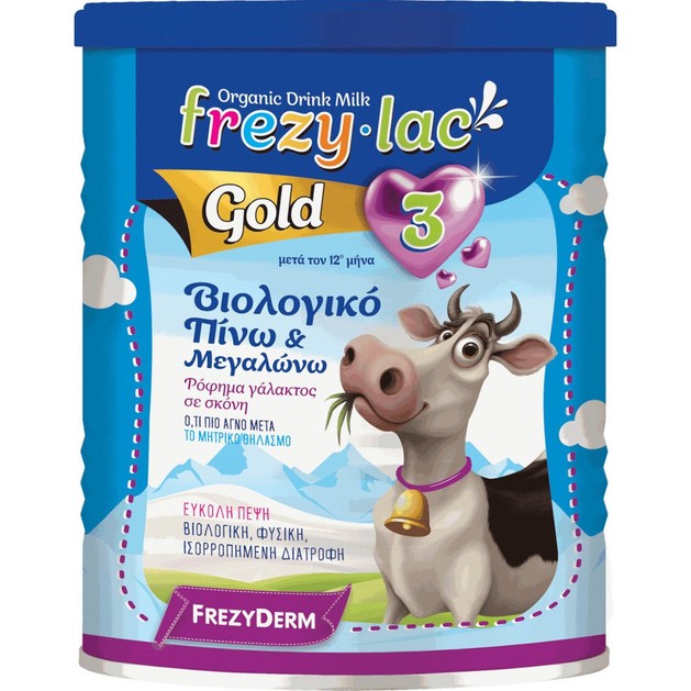 Frezyderm Frezylac Gold 3 Αγελαδινό Βιολογικό Γάλα 3ης Ηλικίας από τον 12ο Μήνα 400gr Frezyderm Frezylac Gold 3 Αγελαδινό Βιολογικό Γάλα 3ης Ηλικίας από τον 12ο Μήνα 400gr