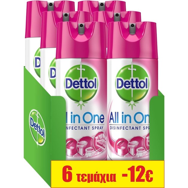 Dettol Πακέτο Προσφοράς Spray Orchard Blossom Απολυμαντικό Αντιβακτηριδιακό Σπρέι για Σκληρές & Μαλακές Επιφάνειες 6x400ml Dettol Πακέτο Προσφοράς Spray Orchard Blossom Απολυμαντικό Αντιβακτηριδιακό Σπρέι για Σκληρές & Μαλακές Επιφάνειες 6x400ml
