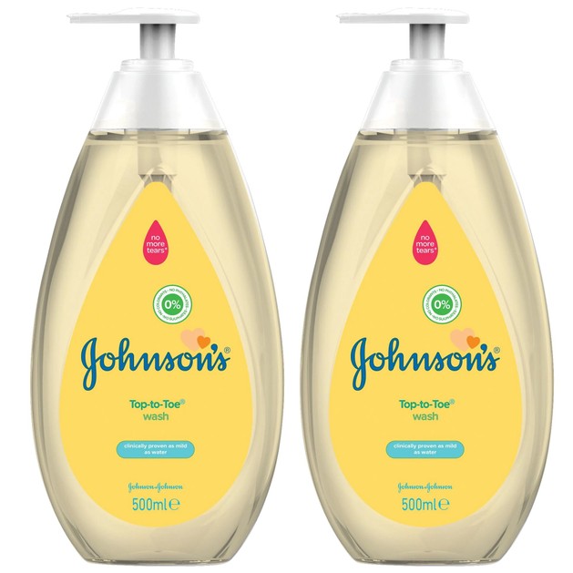 Johnson\'s Baby Πακέτο Προσφοράς Top-to-toe 2 σε 1 Αφρόλουτρο & Σαμπουάν 2x500ml Johnson\'s Baby Πακέτο Προσφοράς Top-to-toe 2 σε 1 Αφρόλουτρο & Σαμπουάν 2x500ml