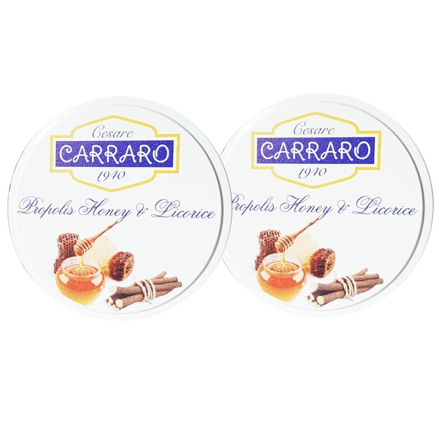 Carraro Πακέτο Προσφοράς Propolis Honey & Licorice Καραμέλες για το Λαιμό με Πρόπολη, Μέλι & Γλυκόριζα 2x40gr Carraro Πακέτο Προσφοράς Propolis Honey & Licorice Καραμέλες για το Λαιμό με Πρόπολη, Μέλι & Γλυκόριζα 2x40gr