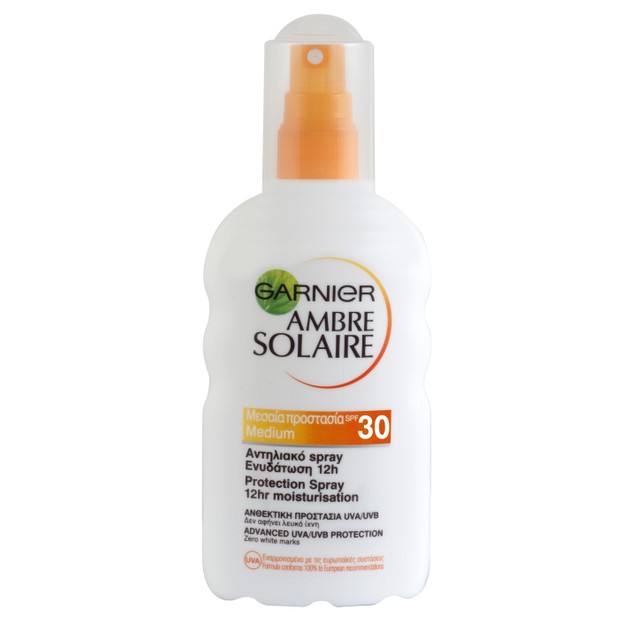 Garnier Ambre Solaire Protection Spray 24h Hydration Spf30 Spray Υψηλής Αντηλιακής Προστασίας για Ενυδάτωση που Διαρκεί 200ml Garnier Ambre Solaire Protection Spray 24h Hydration Spf30 Spray Υψηλής Αντηλιακής Προστασίας για Ενυδάτωση που Διαρκεί 200ml