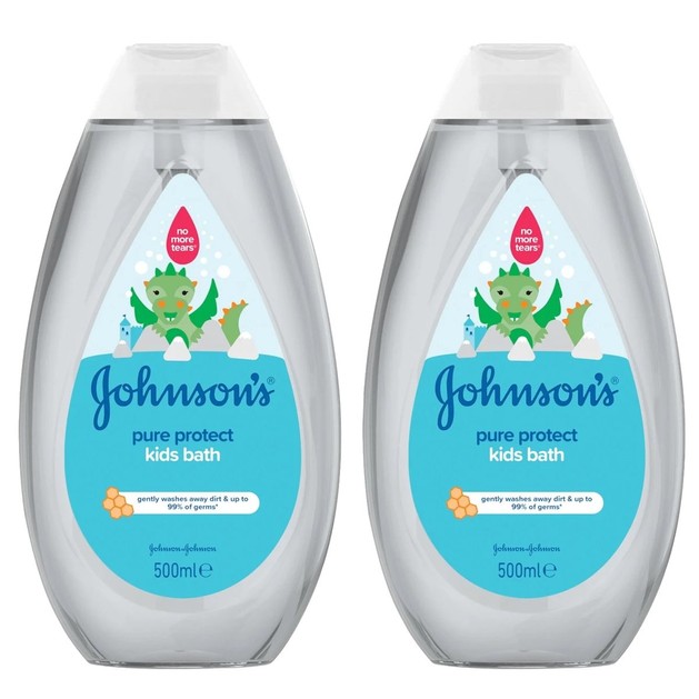 Johnson\'s Πακέτο Προσφοράς Kids Bath Pure Protect Αφρόλουτρο που Αφήνει την Επιδερμίδα Καθαρή, με Υγιή Όψη 2x500ml Johnson\'s Πακέτο Προσφοράς Kids Bath Pure Protect Αφρόλουτρο που Αφήνει την Επιδερμίδα Καθαρή, με Υγιή Όψη 2x500ml