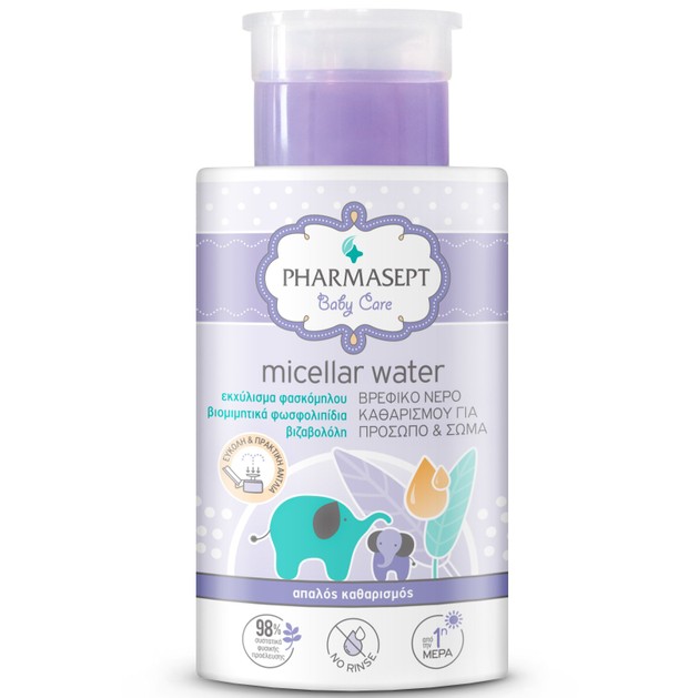 Pharmasept Baby Care Micellar Water Βρεφικό Νερό Καθαρισμού με Εκχύλισμα Φασκόμηλου 300ml Pharmasept Baby Care Micellar Water Βρεφικό Νερό Καθαρισμού με Εκχύλισμα Φασκόμηλου 300ml