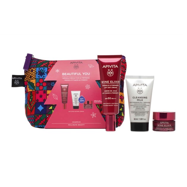Apivita Beautiful You Wrinkle & Firmness Lift Day Cream Spf30, 40ml & Δώρο Cleansing Milk 3 in 1, 50ml, Wine Elixir Night 15ml Apivita Beautiful You Wrinkle & Firmness Lift Day Cream Spf30, 40ml & Δώρο Cleansing Milk 3 in 1, 50ml, Wine Elixir Night 15ml