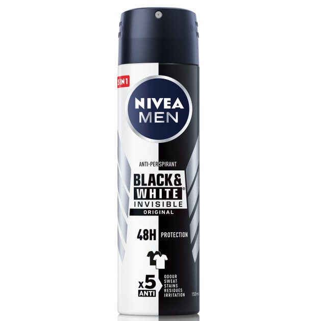 Nivea Men Invisible Black And White Original Anti-Perspirant Deodorant Spray Ανδρικό Αποσμητικό Κατά των Λευκών Σημαδιών 150ml Nivea Men Invisible Black And White Original Anti-Perspirant Deodorant Spray Ανδρικό Αποσμητικό Κατά των Λευκών Σημαδιών 150ml