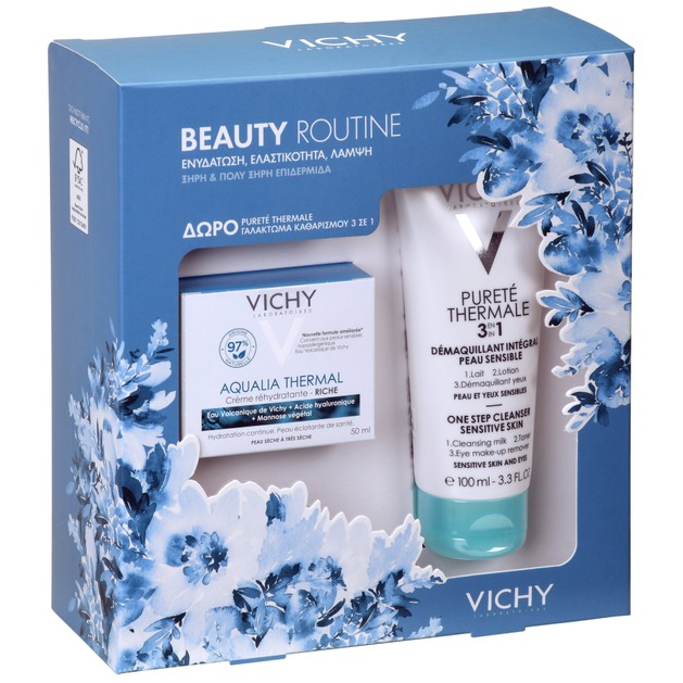 Vichy Promo Beauty Routine Aqualia Thermal Rich Rehydrating Cream 50ml & Δώρο Vichy Purete Thermale 3 in 1, 100ml Vichy Promo Beauty Routine Aqualia Thermal Rich Rehydrating Cream 50ml & Δώρο Vichy Purete Thermale 3 in 1, 100ml