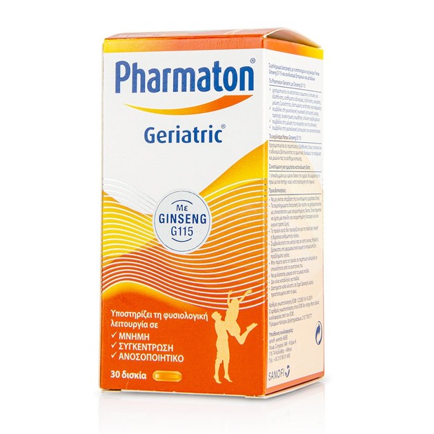 Pharmaton Geriatric Συμπλήρωμα Διατροφής με Συνδυασμό Βιταμινών Μετάλλων Ιχνοστοιχείων & Ginseng G115, 30 Tabs Pharmaton Geriatric Συμπλήρωμα Διατροφής με Συνδυασμό Βιταμινών Μετάλλων Ιχνοστοιχείων & Ginseng G115, 30 Tabs