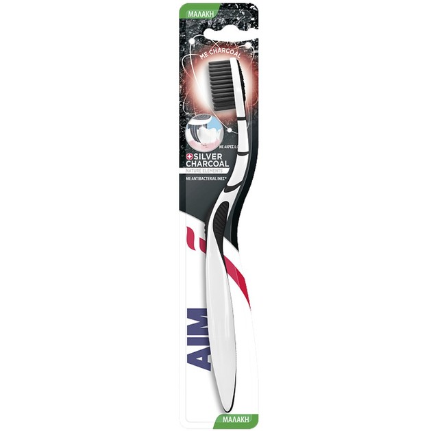 Aim Natural Elements Silver Charcoal Soft Toothbrush 1 Τεμάχιο Aim Natural Elements Silver Charcoal Soft Toothbrush 1 Τεμάχιο