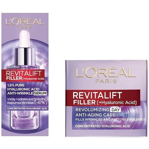 L\'oreal Paris Πακέτο Προσφοράς Revitalift Filler Day Cream 50ml & Revitalift Filler Dropper Αντιρυτιδικός Ορός 30ml L\'oreal Paris Πακέτο Προσφοράς Revitalift Filler Day Cream 50ml & Revitalift Filler Dropper Αντιρυτιδικός Ορός 30ml