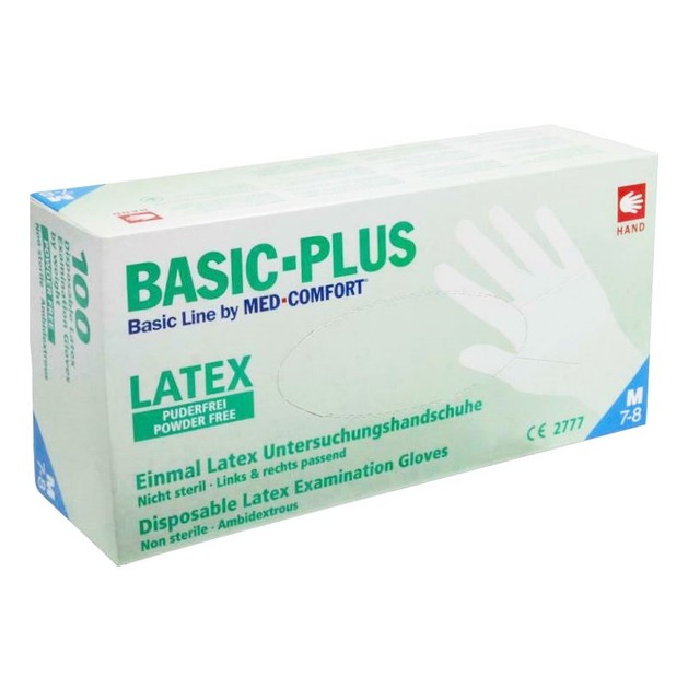 Med Comfort Basic-Plus Disposable Latex Examination Gloves Powder Free 100 Τεμάχια - Medium Med Comfort Basic-Plus Disposable Latex Examination Gloves Powder Free 100 Τεμάχια - Medium