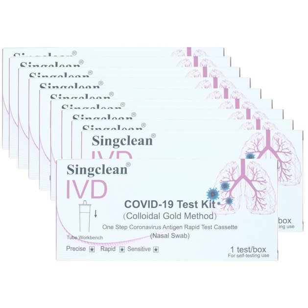 Singclean Πακέτο Προσφοράς IVD Covid-19 Rapid Self Test Kit 10 Τεμάχια Singclean Πακέτο Προσφοράς IVD Covid-19 Rapid Self Test Kit 10 Τεμάχια