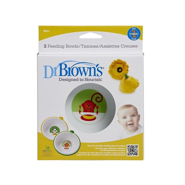 Dr Brown\'s Feeding Bowls 13/730 Μπωλ Φαγητού με Αντιολισθητική Βάση από 6 Μηνών 2 Τεμάχια Dr Brown\'s Feeding Bowls 13/730 Μπωλ Φαγητού με Αντιολισθητική Βάση από 6 Μηνών 2 Τεμάχια