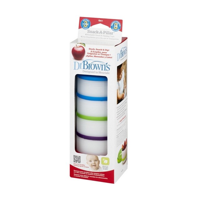 Dr Brown\'s Snack-A-Pillar 765 Κυπελλάκια Αποθήκευσης Φαγητού από 6 Μηνών 4 Τεμάχια Dr Brown\'s Snack-A-Pillar 765 Κυπελλάκια Αποθήκευσης Φαγητού από 6 Μηνών 4 Τεμάχια