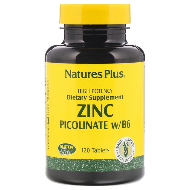 Natures Plus High Potency Dietary Supplement Zinc Picolinate With B6 120tabs Natures Plus High Potency Dietary Supplement Zinc Picolinate With B6 120tabs