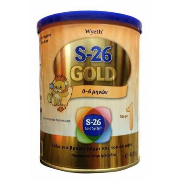 Wyeth S-26 Ι Gold Βρεφικό Γάλα από τη Γέννηση Μέχρι τον 6ο μήνα Θρεπτική & Ισορροπημένη Τροφή της Πρώτης Ηλικίας 400gr Wyeth S-26 Ι Gold Βρεφικό Γάλα από τη Γέννηση Μέχρι τον 6ο μήνα Θρεπτική & Ισορροπημένη Τροφή της Πρώτης Ηλικίας 400gr