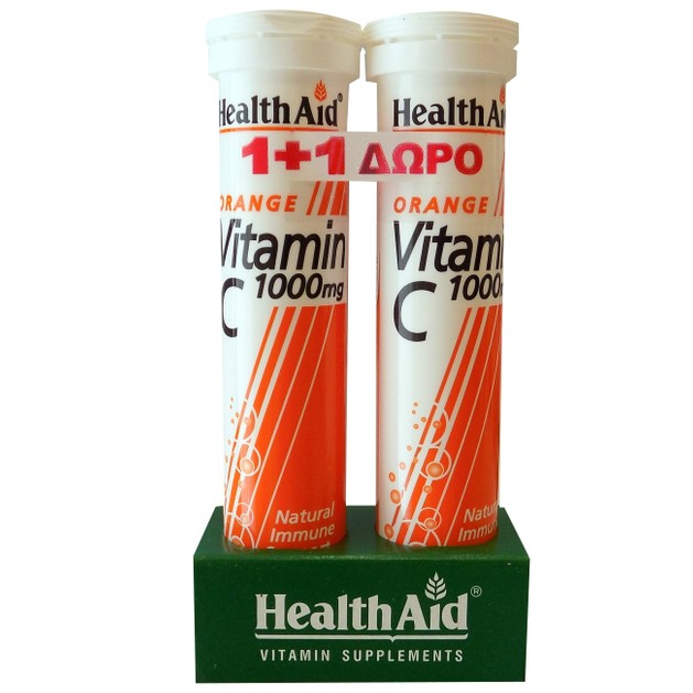 Πακέτο Προσφοράς Vitamin C 1000mg Orange 1+1 Δώρο 2χ20eff.tabs - Health Aid Πακέτο Προσφοράς Vitamin C 1000mg Orange 1+1 Δώρο 2χ20eff.tabs - Health Aid