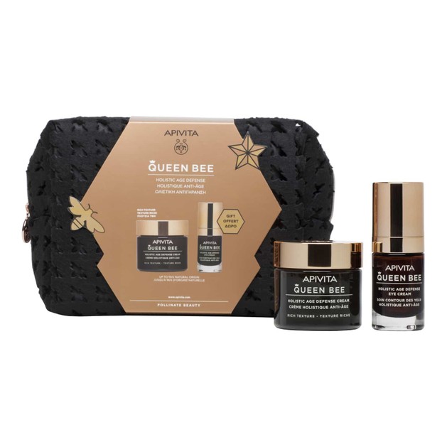Apivita Set Queen Bee Κρέμα Ημέρας Πλούσιας Υφής 50ml & Δώρο Queen Bee Κρέμα Ματιών Ολιστικής Αντιγήρανσης 15ml & Δώρο Νεσεσέρ Apivita Set Queen Bee Κρέμα Ημέρας Πλούσιας Υφής 50ml & Δώρο Queen Bee Κρέμα Ματιών Ολιστικής Αντιγήρανσης 15ml & Δώρο Νεσεσέρ