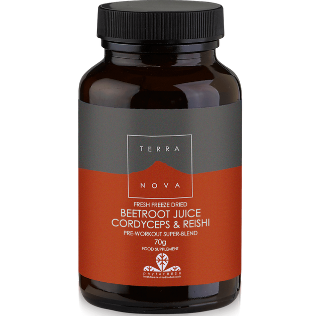 Terranova Beetroot Juice Cordyceps & Reishi Μοναδική Σύνθεση απο Παντζάρια για Ισχυρή Αντοχή και Ενέργεια με Διάρκεια 70gr Terranova Beetroot Juice Cordyceps & Reishi Μοναδική Σύνθεση απο Παντζάρια για Ισχυρή Αντοχή και Ενέργεια με Διάρκεια 70gr