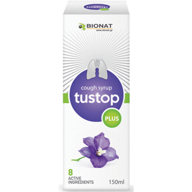Bionat Tustop plus Φυσικό Σιρόπι για τον Ξηρό & Παραγωγικό Βήχα, Ενίσχυση του Ανοσοποιητικού 150ml Bionat Tustop plus Φυσικό Σιρόπι για τον Ξηρό & Παραγωγικό Βήχα, Ενίσχυση του Ανοσοποιητικού 150ml
