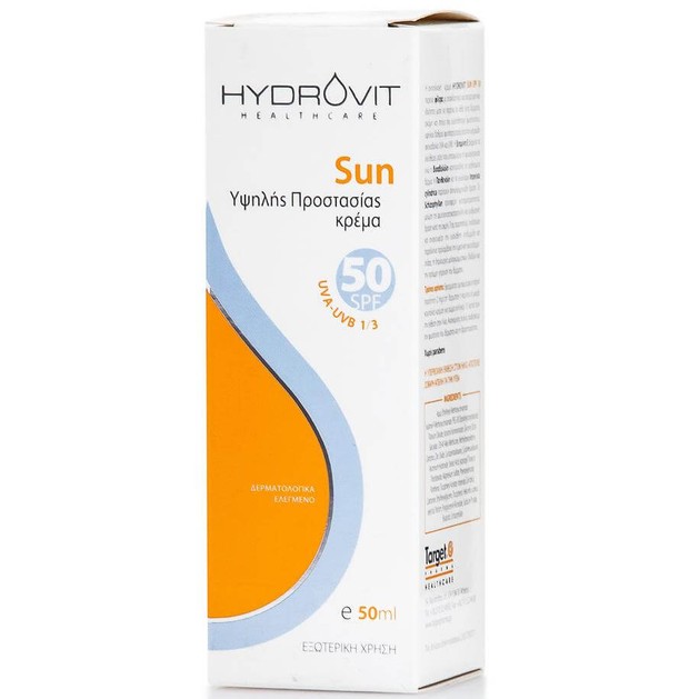 Hydrovit Sun Cream Spf50 Αντηλιακή Κρέμα Υψηλής Προστασίας 50ml Hydrovit Sun Cream Spf50 Αντηλιακή Κρέμα Υψηλής Προστασίας 50ml