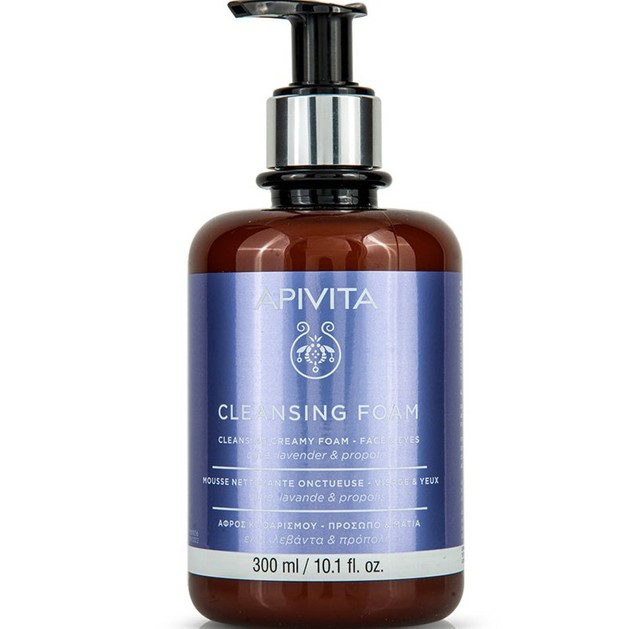Apivita Cleansing Foam Face & Eyes With Olive,Lavender & Propolis 300ml Apivita Cleansing Foam Face & Eyes With Olive,Lavender & Propolis 300ml