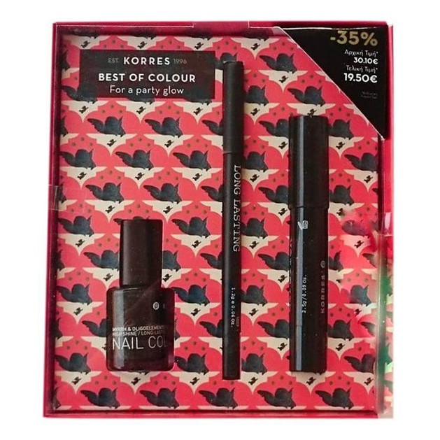 Korres Σετ Δώρου με Βερνίκι Νυχιών Precious Black & Black Volcanic Minerals Eyeliner Μαύρο & Βατόμουρο Twist Lipstic Seductive Korres Σετ Δώρου με Βερνίκι Νυχιών Precious Black & Black Volcanic Minerals Eyeliner Μαύρο & Βατόμουρο Twist Lipstic Seductive