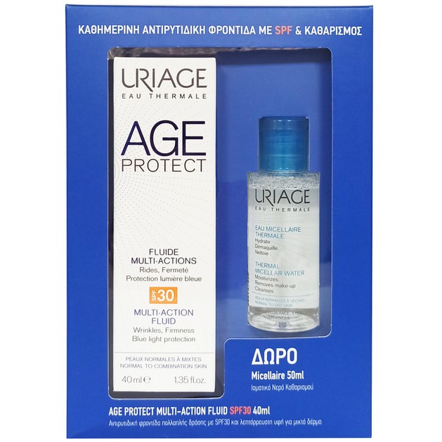 Uriage Promo Eau Thermale Age Protect Multi-Action Face Fluid Spf30, 40ml & Δώρο Micellar Water 50ml Uriage Promo Eau Thermale Age Protect Multi-Action Face Fluid Spf30, 40ml & Δώρο Micellar Water 50ml