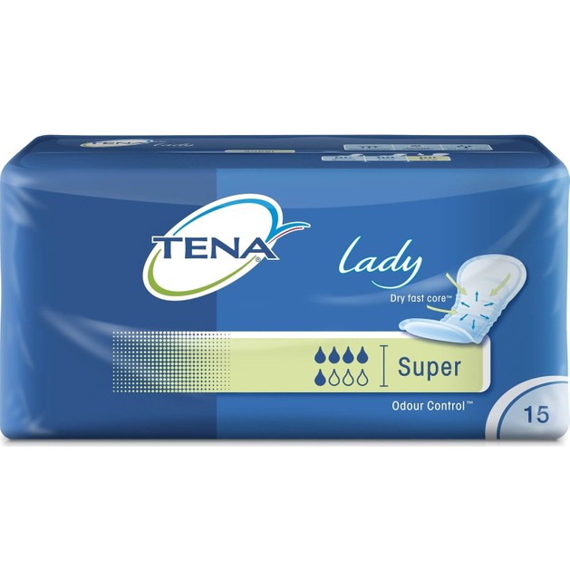 Tena Lady Super Απορροφητικές Σερβιέτες 15τεμ Tena Lady Super Απορροφητικές Σερβιέτες 15τεμ