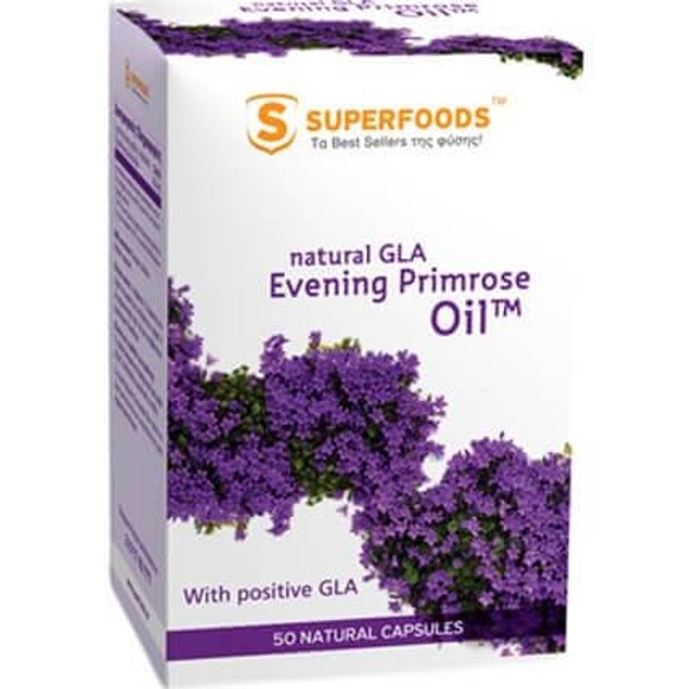 Superfoods Έλαιο Νυχτολούλουδου Συμπλήρωμα Διατροφής για την Ανακούφιση Συμπτωμάτων Προεμμηνορυσιακού Συνδρόμου 50caps Superfoods Έλαιο Νυχτολούλουδου Συμπλήρωμα Διατροφής για την Ανακούφιση Συμπτωμάτων Προεμμηνορυσιακού Συνδρόμου 50caps