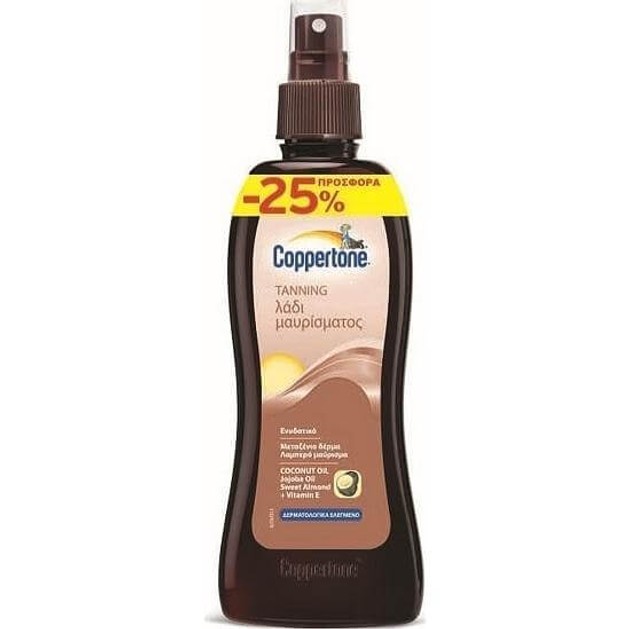 Coppertone Tanning Coconut Oil Ενυδατικό Λάδι Μαυρίσματος, Μεταξένιο Δέρμα & Λαμπερό Καρύδα 200ml Coppertone Tanning Coconut Oil Ενυδατικό Λάδι Μαυρίσματος, Μεταξένιο Δέρμα & Λαμπερό Καρύδα 200ml